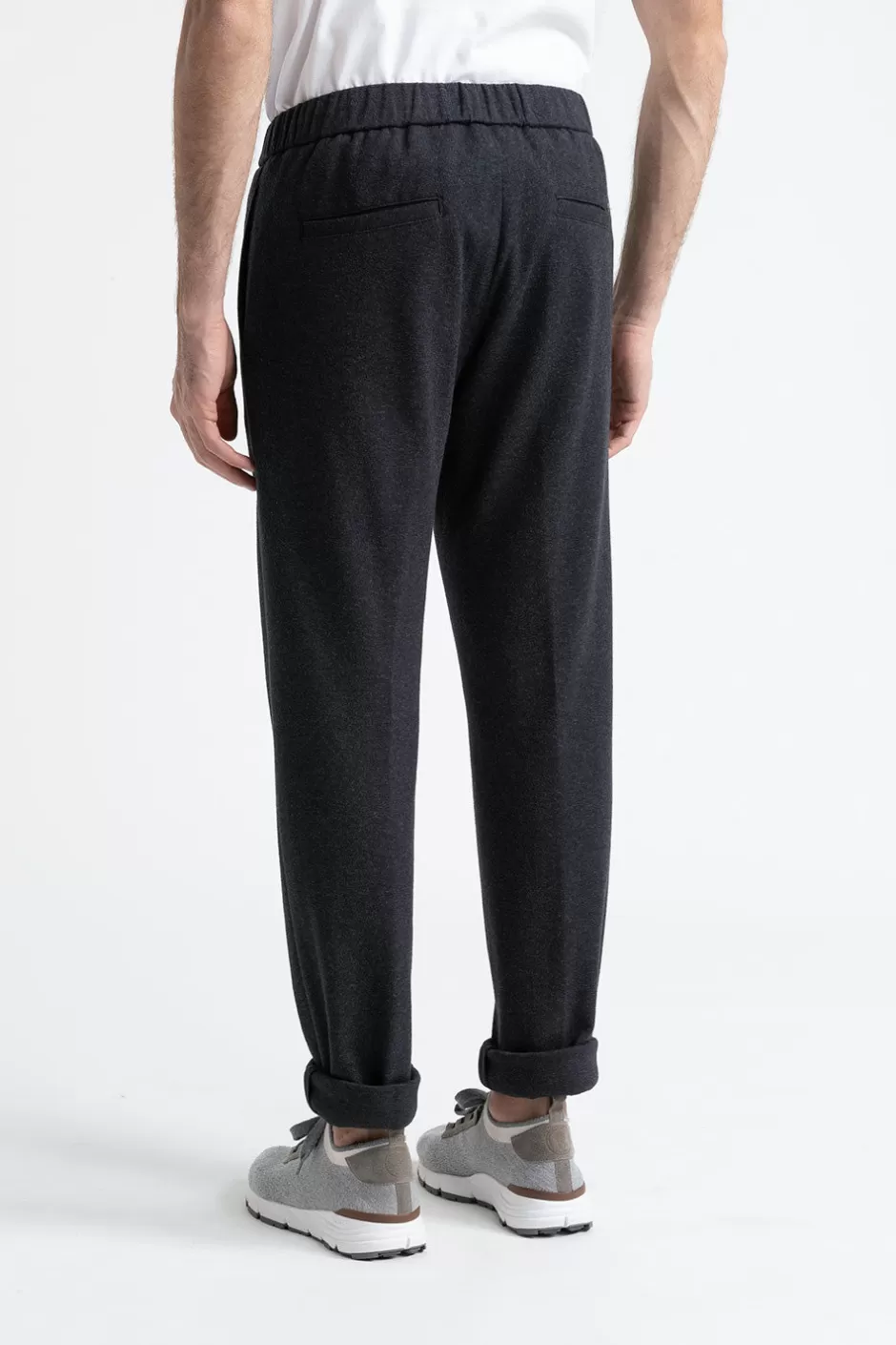 Pantaloni | Peserico Pantalone Jogger In Misto Cotone Grafite