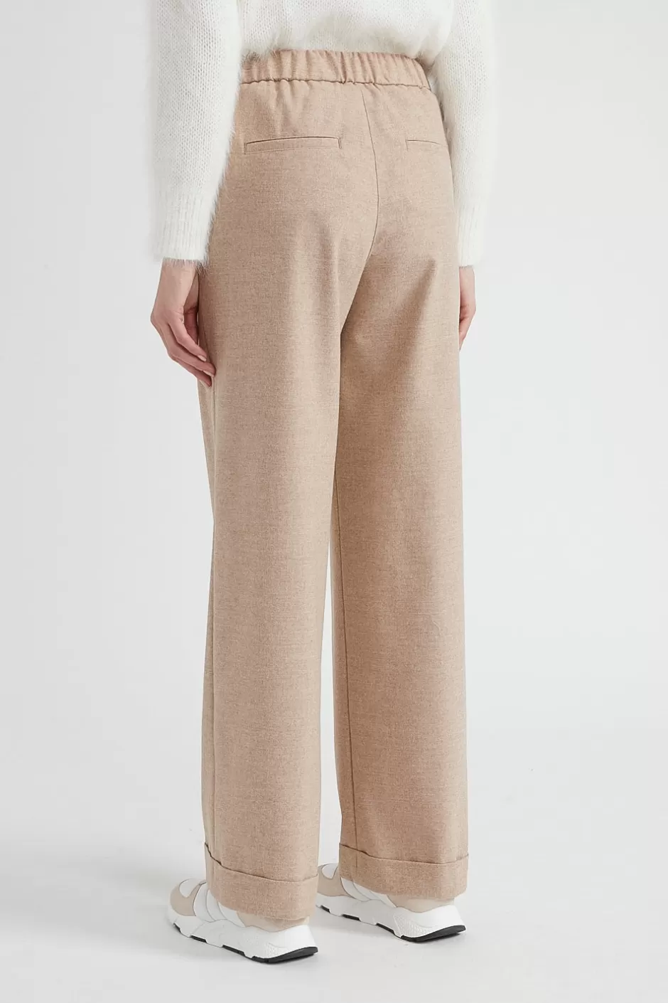 Pantaloni | Peserico Pantalone Jogger In Misto Lana E Viscosa Latte macchiato