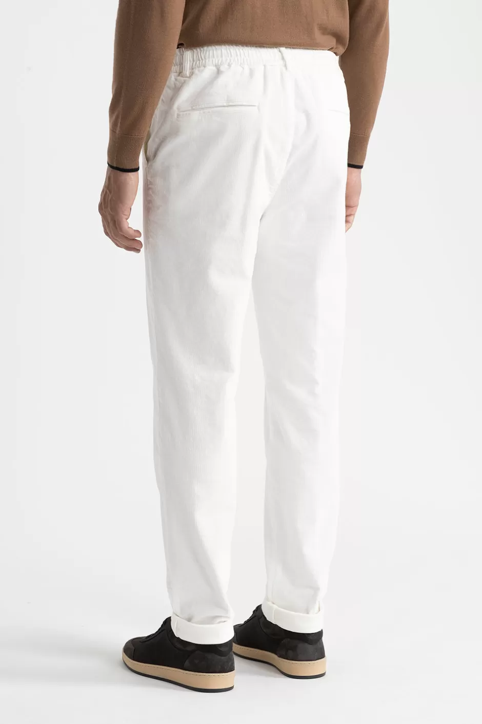 Pantaloni | Peserico Pantalone Jogger In Velluto Di Cotone Bianco naturale