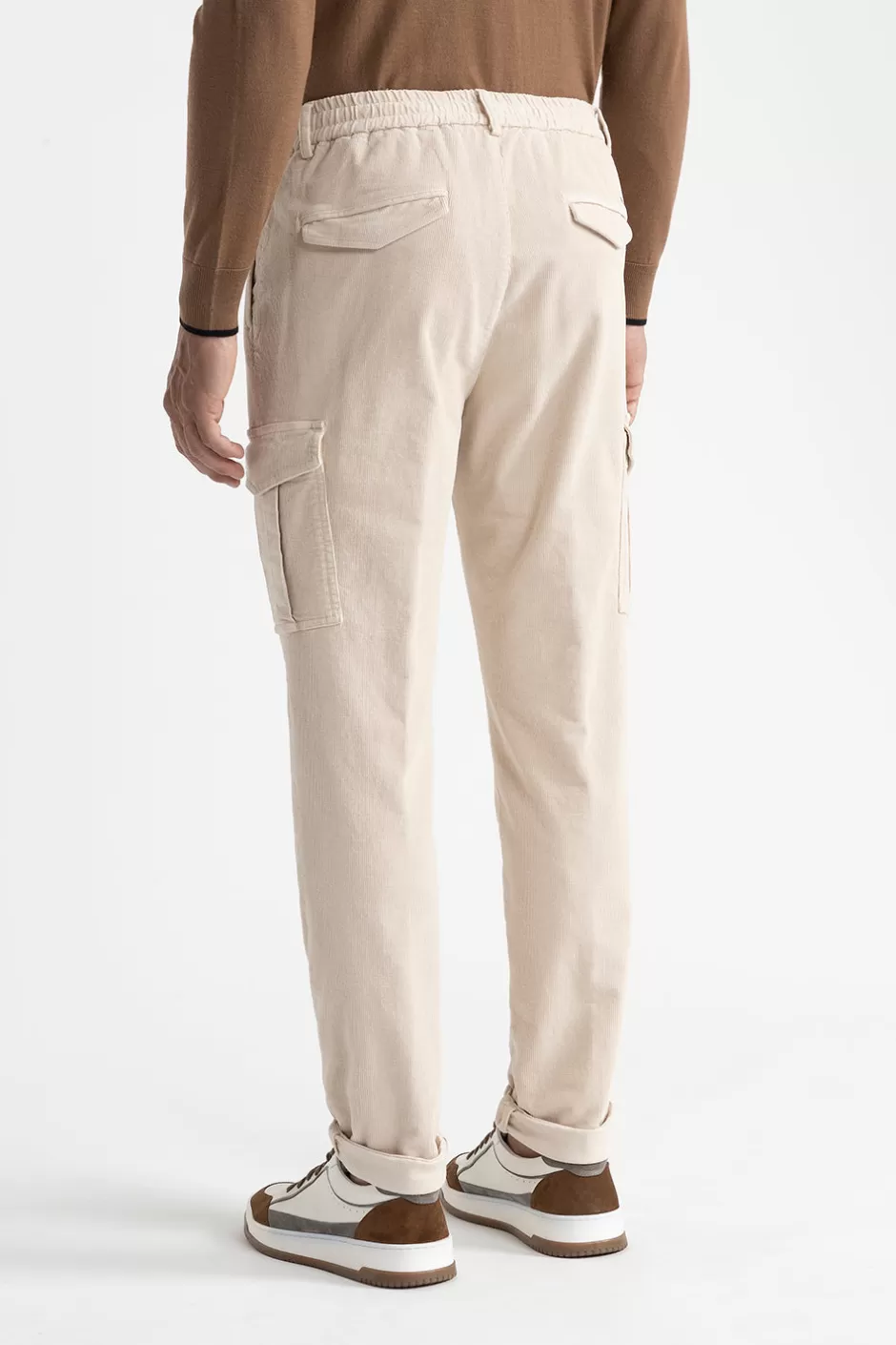 Pantaloni | Peserico Pantalone Jogger Tasconato In Velluto Di Cotone Beige perla