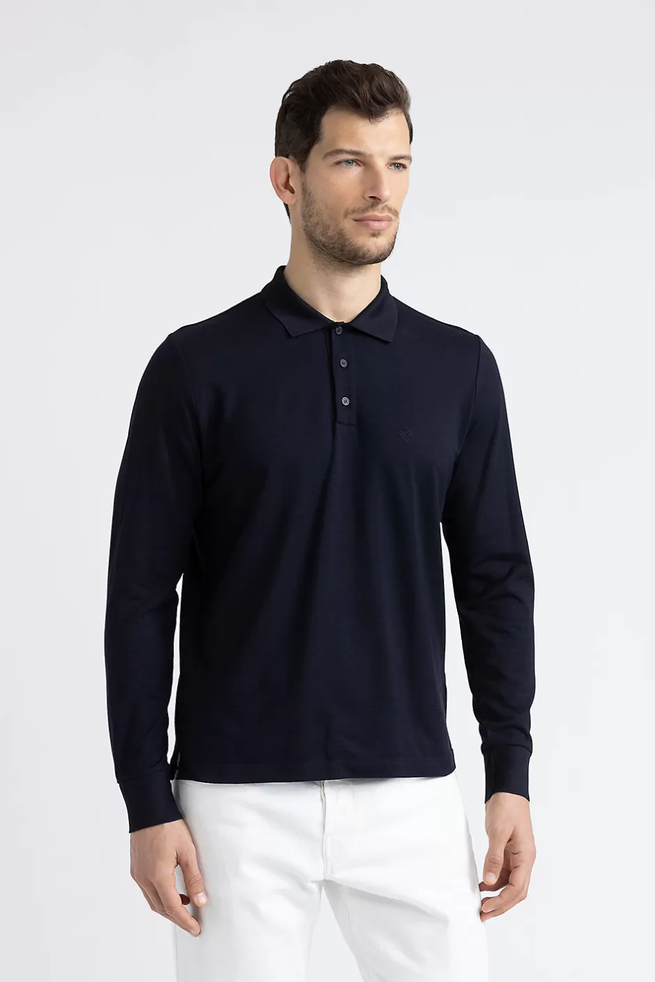 Polo E T-Shirt | Peserico Polo In Piquet Di Soffice Cotone E Tencel Blu calamaio