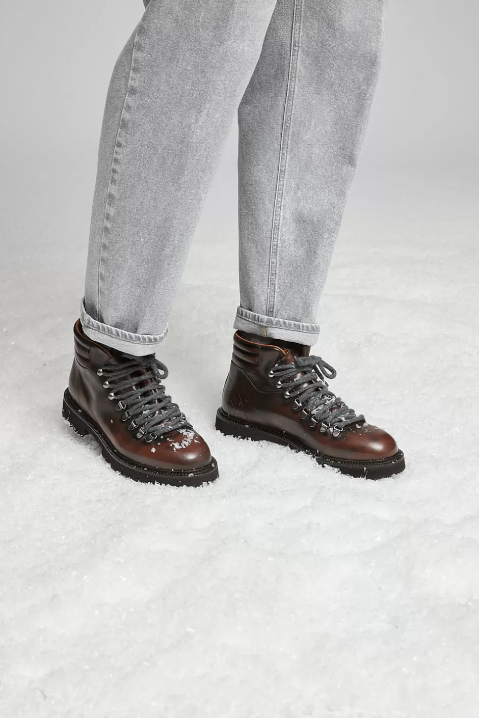 Scarpe | Peserico Scarpone In Pelle Effetto Vintage Noce