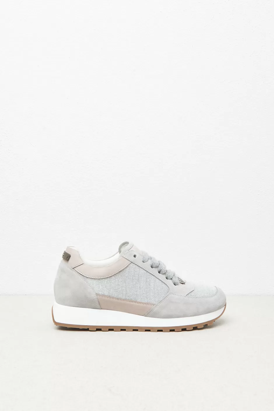 Scarpe | Peserico Sneakers In Pelle Nabuk Scamosciata Grigio nebbia