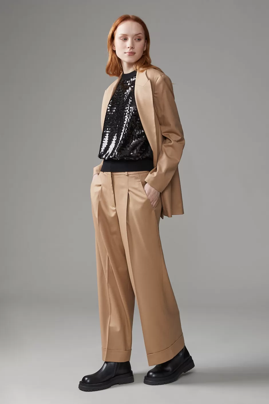Top E T-Shirt | Peserico Top In Lana E Rete Di Paillettes Con Punto Luce Nero