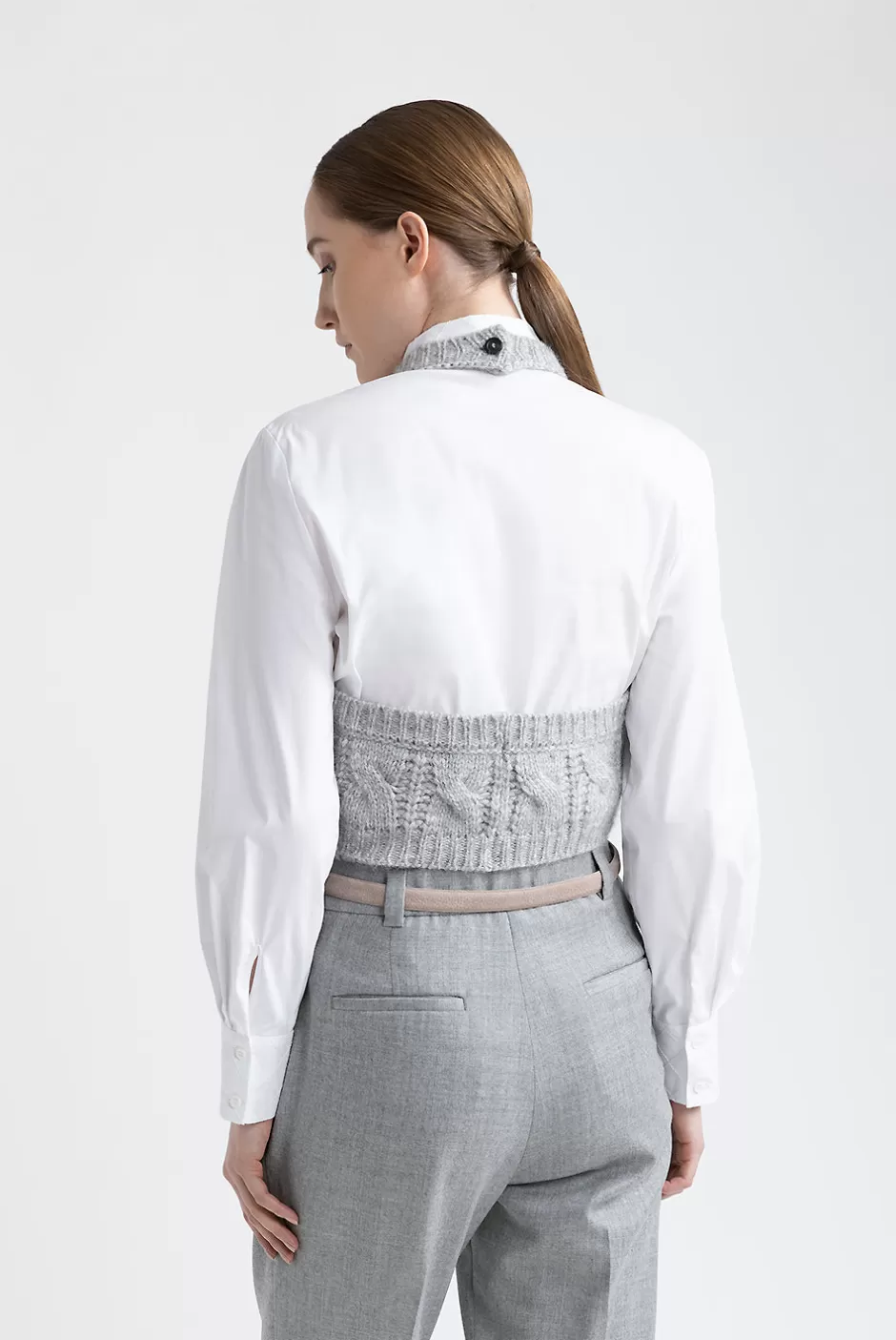 Top E T-Shirt | Peserico Top Tricot In Filato Di Lana, Seta, Cashmere E Alpaca Granito