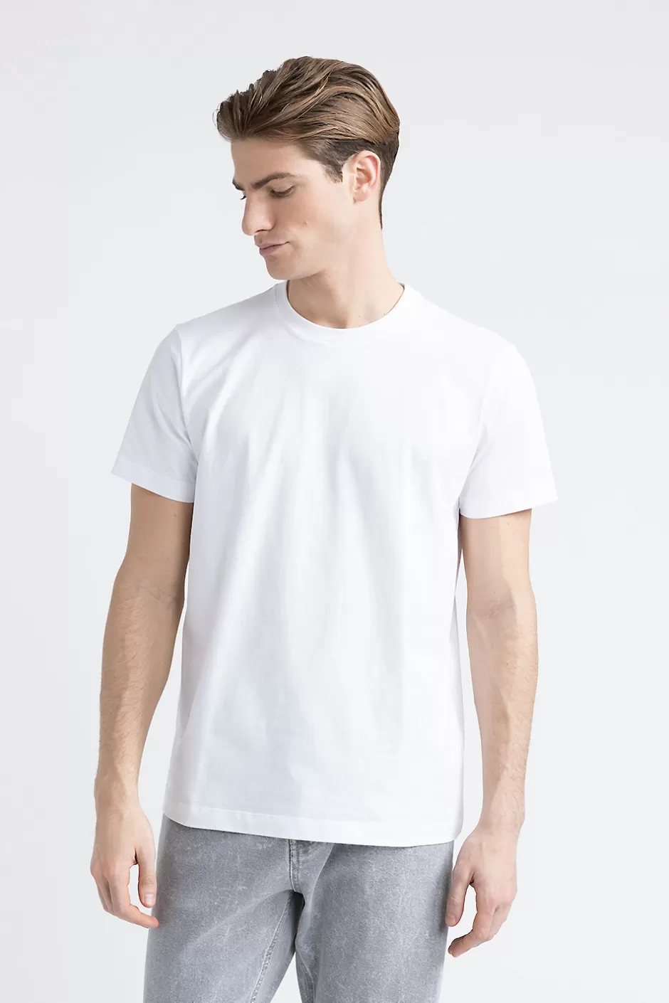 Polo E T-Shirt | Peserico T-shirt In Morbido Jersey Di Puro Cotone Bianco Puro