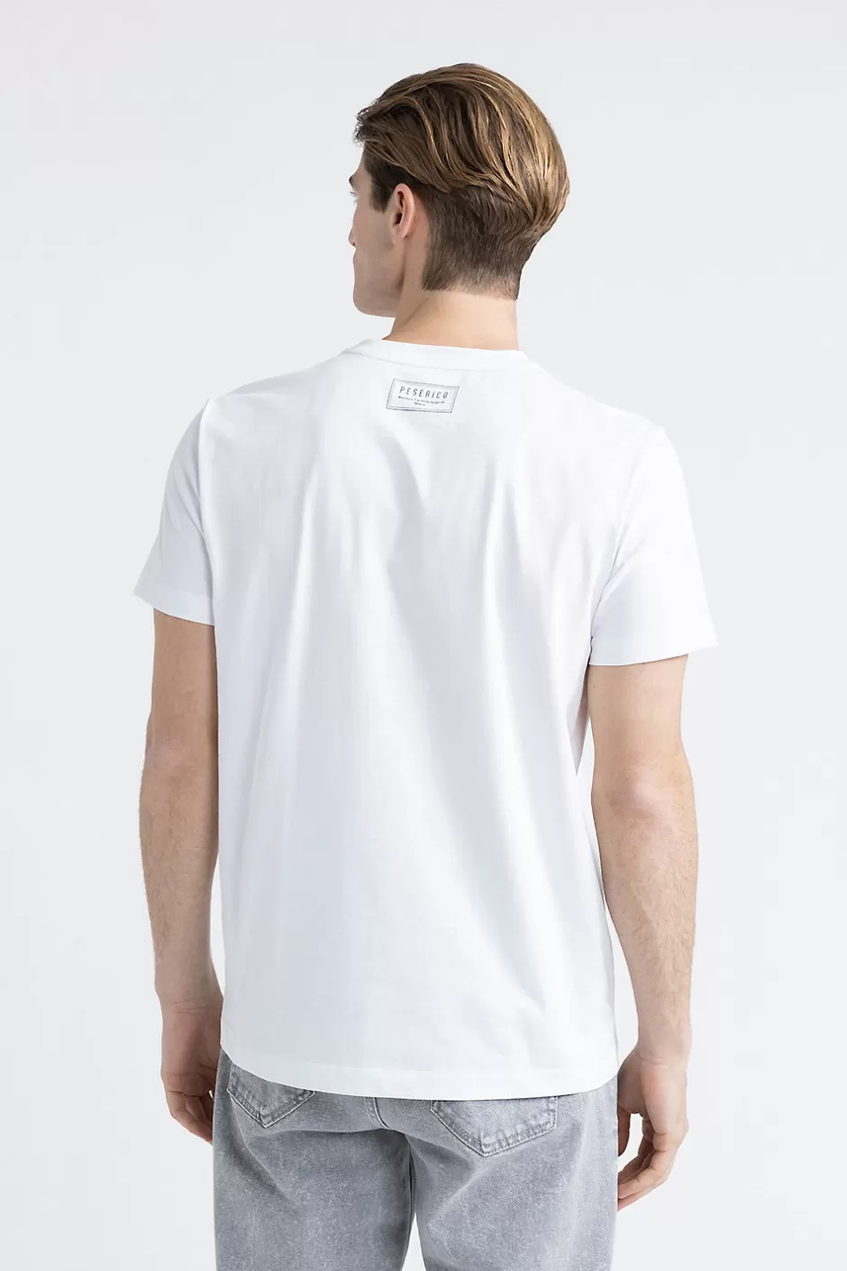 Polo E T-Shirt | Peserico T-shirt In Morbido Jersey Di Puro Cotone Bianco Puro